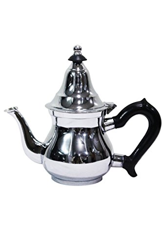 Marocchina Teiera d' argento in ottone Baran 200 ml | caffettiera orientale con manico coperchio e Jug filtro integrato inciso nello stile di Marrakesh come decorazione della casa o la cucina