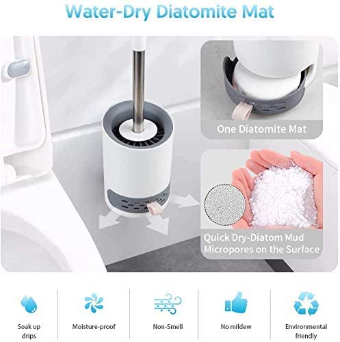 image for [Upgrade] Toilet Brush and Holder Set,BECOMTO Toilet Brush Wall Mounte
