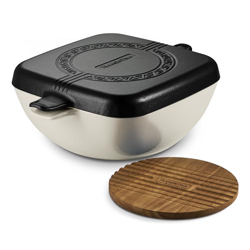 Tramontina Cultura 2-in-1 Enameled Cast Iron Dutch Oven Pot with with Reversible Lid Griddle and Trivet