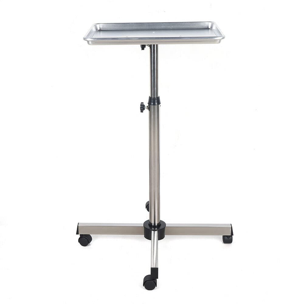 Chariot de coiffeur professionnel avec plateau en aluminium - Réglable en hauteur - Pour salon de coiffure, salon de beauté