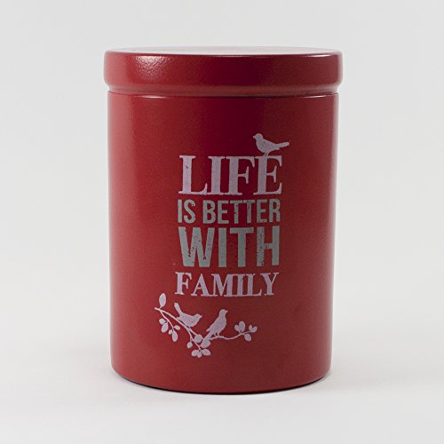 Bougie décorative bicolore Finnian rouge grise de 8,9 x 8,4 x 9,4 cm