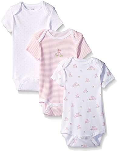 Little MeClothes for Baby Girls’ 3-Pack 100% Cotton Bodysuits with Full Snap Closures, Baby Essentials, Newborn to 9 Months