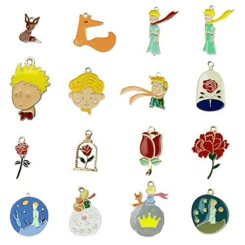 Hoshisea Lot de 16 porte-clés Le Petit Prince - Porte-clés créatif pour porte-monnaie fait maison, cadeaux (accessoires)