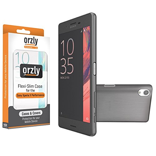 Orzly® - FlexiSlim Case for Sony Xperia X Performance Smartphone (2016 Model) - Super Slim (0.35mm) Protective Phone Cover in Semi Transparent Black