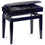 Herkunftsland: China Stagg Klavierbank mit Notenfach, Schwarz matt