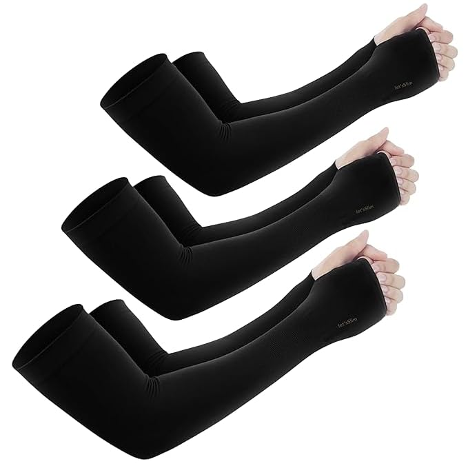 Sports Arm Sleeves with Thumb Hole | UV Protection Cooling Arm Covers for Men & Women | Ideal for Cycling, Cricket, Golf, Running, Driving & Fitness Pack of 3-image-17