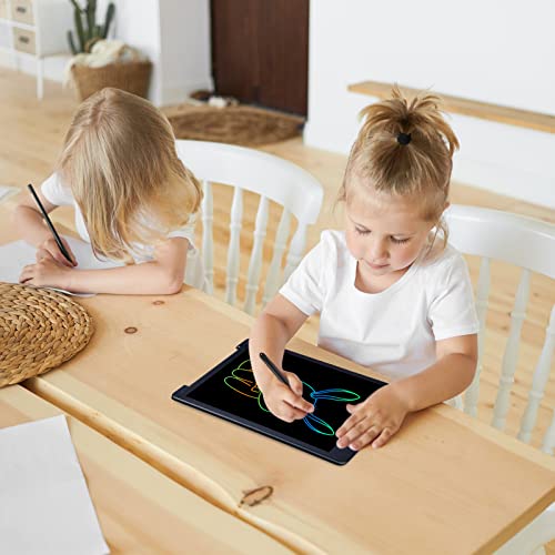 Coolzon LCD Schreibtafel, 12 Zoll Bunte Bildschirm Schreibtablett für Kinder Erwachsene, Löschbare LCD-Zeichenbrett Elektronische Schreibtafel Tragbar LCD Drawing Writing Tablet, Schwarz