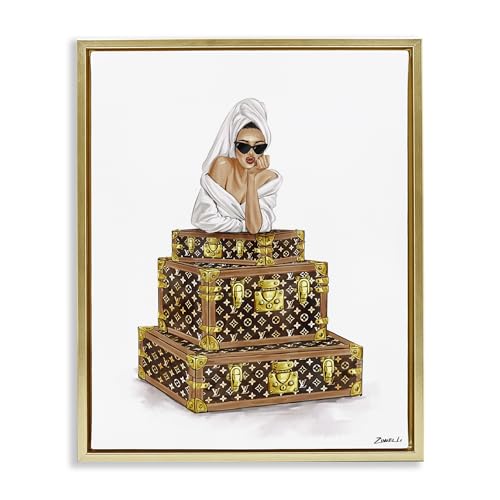 Glam Luxury Bathrobe Girl Canvas Art