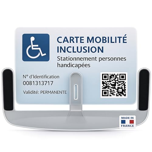 Idée pro mobilité® | Supporto per scheda Parabrezza – CMI Mobilità Inclusione, Taxi, VTC, Biglietto di parcheggio – Made in France – Resistente, Pratica ed Elegante