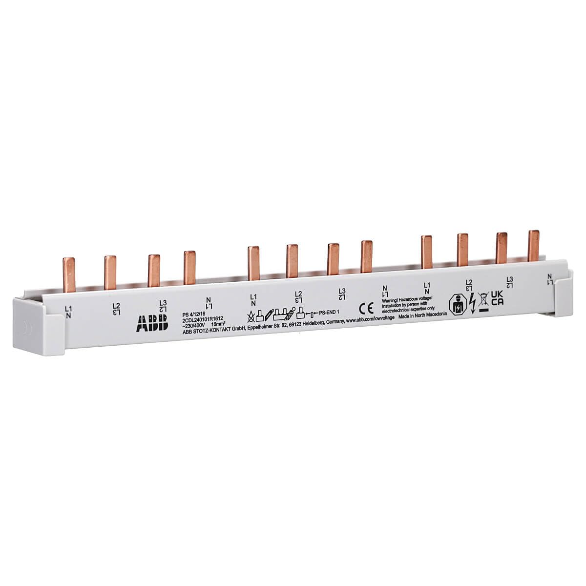 ABB PS4/12/16 Phasenschiene 4Ph.,12Pins,16qmm 2CDL240101R1612