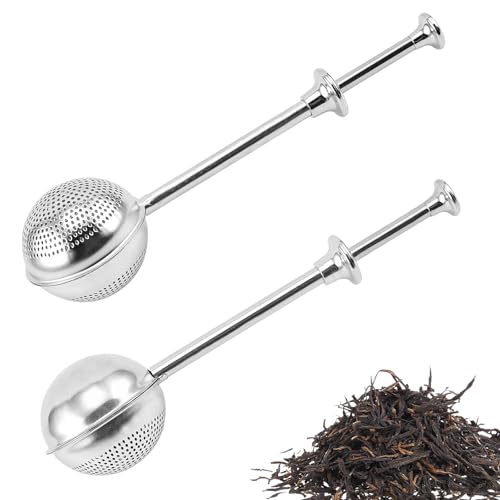 2 Piezas Colador de té de Acero Inoxidable, Infusor de té en Forma de Bola, Coladores de té para té Suelto, Pinzas para Te, Filtro de Té de Malla Fina para tés Sueltos, Especias