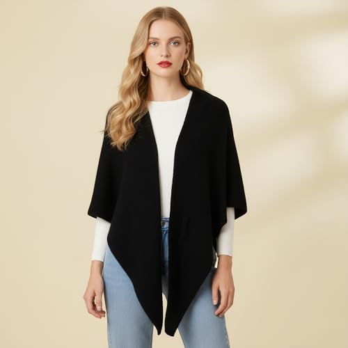 cnomg Winter Shawl Wraps Women Knitted shawls and Wraps Pashmina Shawl Wrap for Women Cardigan Cape Solid Color Scarf