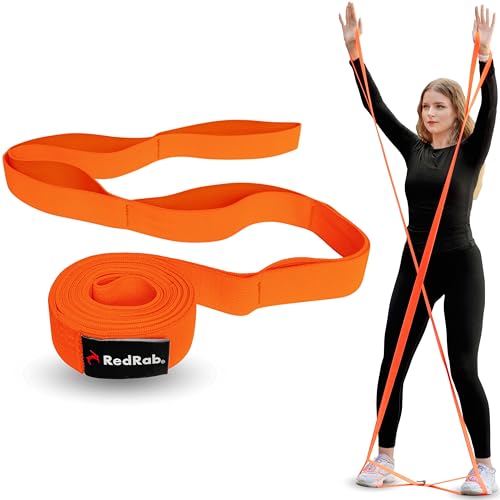 RED RAB Stoff Fitnessband mit Schlaufen - 245cm lang - Gymnastikband für...