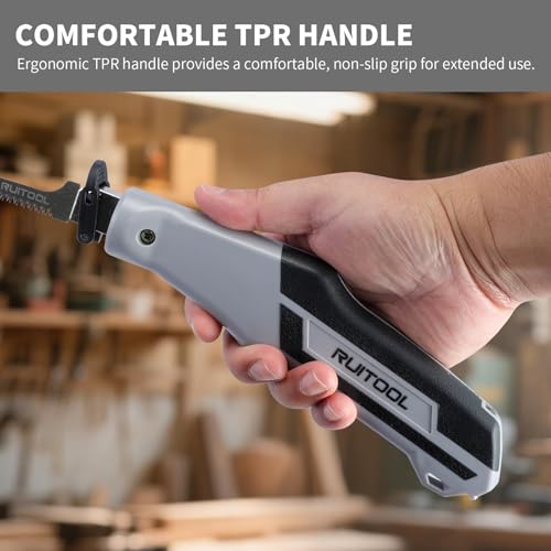 Image of RUITOOL Multi Blades Hand Saw With Quick-Change Mechanism, Equipped With Different Tpi Saw Blades For Cutting Drywall Dry /Wet Wood Or Tree Pruning, Versatile Woodworking & Gardening Tool