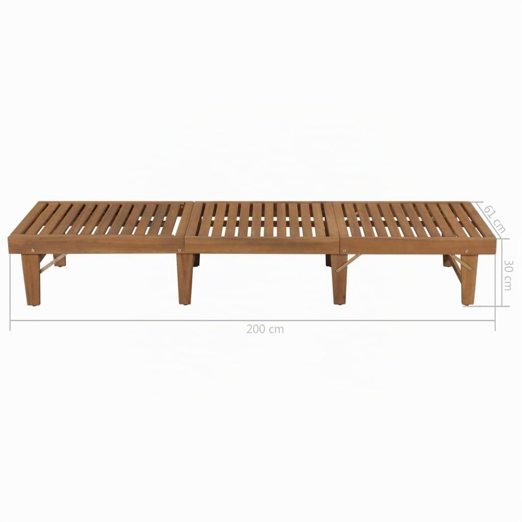 vidaXL Lettino Prendisole Pieghevole Rustico Sdraio Spiaggia Sedia a Sdraio Lettino da Giardino Arredamento Patio Esterni Massello Acacia