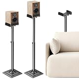NODIBRO スピーカースタンド 2本セット 高さ調整可能 耐荷重5kg 耐久性 組み立てが簡単 スピーカーマウント 省スペース ポール型 モニタースピーカースタンド オシャレ スッキリ フロア向け 家用 スタジオ用 日本語説明書付き ブラック