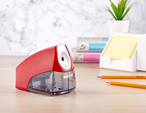 Image of Bostitch Office Electric Pencil Sharpener for Classroom & Desk Use, Heavy-Duty Stall-Free Motor, High-Capacity Shavings Tray, Red (Pack of 6)