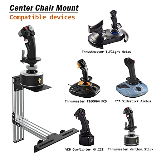 Fosiya SIM Fighting Joystick Center Chair Mount Flight Stick Chair Mount Use for T-Flight Hotas 4 & Warthog Flight Stick & T16000M FCS & TCA Sidestick Airbus Edition & VKB Gunfighyrt pro MK 3 Stick - Image 6