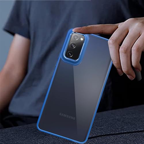 Image of A rtistque Ultra Hybrid Clear Back Cover Case for Samsung Galaxy S20 FE | Drop Protection | Transparent | Smooth TPU Sides - Blue
