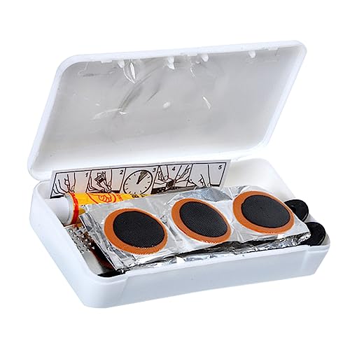 KOMBIUDA Tire Patch Kit with Crowbar and Glue Multifunctional Bike Tire Repair Tool Puncture Includes Tube Patches and Polishing File Essential for Cyclists