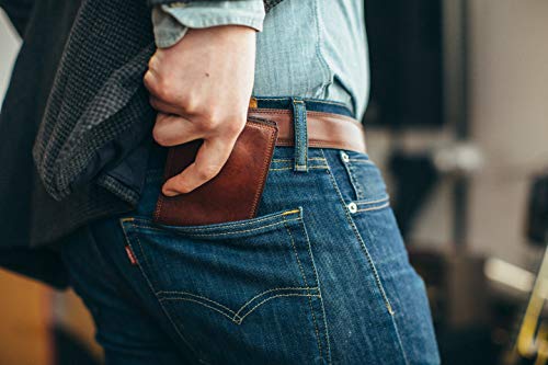 Image of Bosca Men's Wallet, Dolce Leather Slim Bifold Wallet, Dark Brown