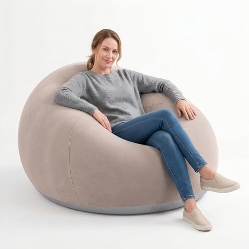 Minxchen Inflatable Chair Sofa for Adults Foldable Blow Up Sofa Portable Lounge Chair for Camping Living Room Bedroom Garden & Outdoor Use