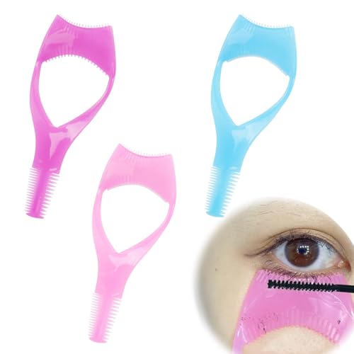 3in1 マスカラガード マスカラシールドガード マスカラコーム アイメイクエイド アイラッシュコーム マスカラ アプリケーター 睫毛コーム まつげ補助ツール まつげパーマ 多機能アイメイクアシスト 初心者に最適 再利用可能 アイラッシュアシスト 10.8