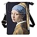 ArtistMixWay Small Cossbody Bag for Womens Girls Art Oil Painting Shoulder Bag Cross Body Bag Purse Messenger Pouch,The Girl with a Pearl Earring,OneSize