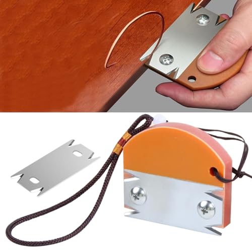 KEWAYO Furnierkantenschneider,Einhandhobel für Holzbearbeitung,Manueller Kantenanleimschneider mit 1 Ersatzklinge Rutschfest Handhobel für Holz PVC ABS Kantenschneider Umleimer (Orangerot)