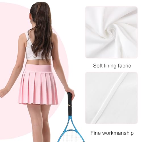 Image of Bezioner Girls Tennis Skirt A-Line Pleated Skirt with Shorts Pocket Uniform Skort for Golf Athletic Cheerleading