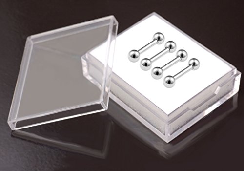 Bodyjewellery BARBELL ST 1.6X81012 B4 L4 10MM 4Pcs 14G Barbell Earring Cartilage Triple Forward Helix Stud Anti Tragus Lobe Rook Jewelry Surgical Steel 4Mm Ball thumb #2