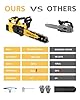 Brushless Cordless Chainsaw Electric 12 Inch Compatible with Dewalt 20V Max Battery Power, No Battery Included 45Ft/s High-Efficiency Chainsaw for Garden, No Installation Required, Yellow