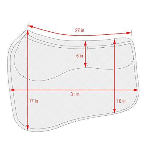 ECP Equine Comfort Products Thermoregulating Western Saddle Pad, Machine Washable Contoured Fit, Water Absorbing, Therapeutic, Shock Absorbing with Adjustable Memory Foam Shims, Midnight Blue by ECP Equine Comfort Products - Image 5