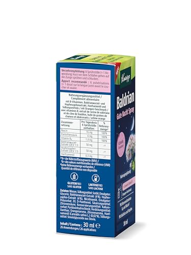 Kneipp Baldrian Gute Nacht Spray - mit Cannabis Sativa Öl - Orangen-Geschmack - 30ml