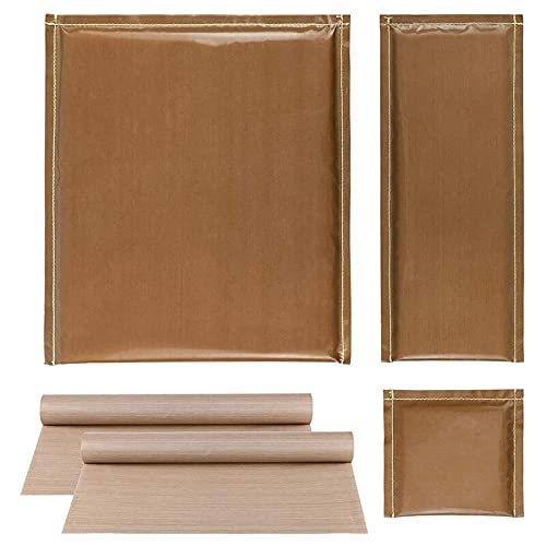 Lysee 3D Printer Parts & Accessories - HOT-5Pcs/Set 3 Sizes Heat Pressing Transfer Pillow PTFE Heat Pad with 2PCS PTFE Heat Press Sheet for Heat Press Digital - (Color: Brown)