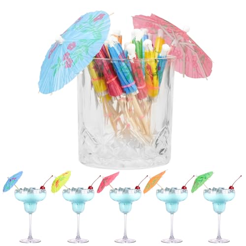20PCS Cocktail Picks Fancy Toothpicks for Appetizers Decorative Skewers for Appetizers Drinks Party Fruit 4.25 Inch Long Wooden Bamboo Umbrella Food Sticks Charcuterie Boards Accessories
