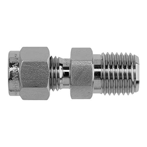 Brennan Industries N2404-04-08-BT-SS Stainless Steel Straight-Bore Through Double-Ferrule Tube Fitting, 1/2