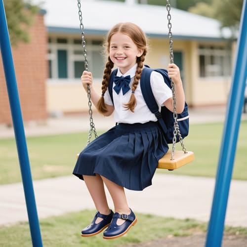 Image of Kiderence Toddler Girl Mary Jane School Uniform Dress Shoes Oxford Flats