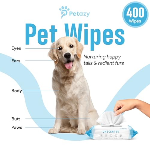 Unscented Pet Wipes for Paws Butt Ear and Eyes | Extra Thick Organic Dog Wipes Cleaning Deodorizing | 400 Wipes for Dogs | Bonus Glove Wipes Included Unscented Pet Wipes for Paws Butt Ear and Eyes | Extra Thick Organic Dog Wipes Cleaning Deodorizing | 400 Wipes for Dogs | Bonus Glove Wipes Included