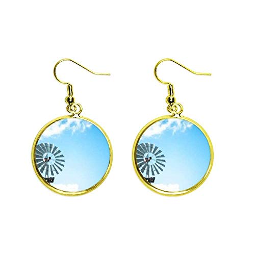 Pendientes Molino Blanco nubes cielo azul regalo San Valentín
