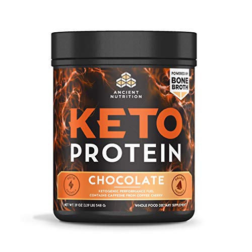 Ancient Nutrition KetoPROTEIN Powder Chocolate, Keto Protein Diet Supplement, High Quality Low Carb