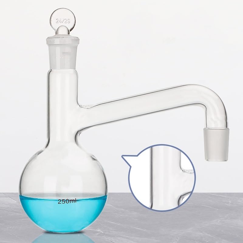 Morbio in vetro borosilicato ad alto contenuto, Boccette for distillazione in vetro borosilicato da laboratorio Fondo tondo Fondo piatto 100 250 500 mL(24X24-100ML)