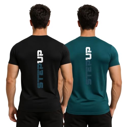 Image of 3Colors Men's Active Polyester T-Shirt | Quick Dry Gym Workout Tee | Stretch Sports Round Neck Running T-Shirt-STEPUP LINE