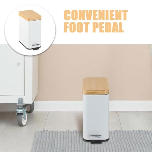 Caneca de basura rectangular de 5L con tapa blanca miniatura 7