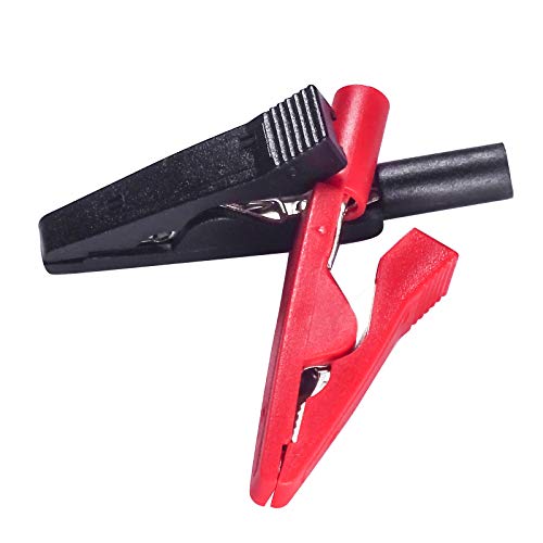 Image of can Connect 2mm Banana Jack Test Probe & 2mm Banana Plug 10pcs Full Insulated Safety Mini Test Alligator Clips Crocodile Clamps Jaws for Electrical Laboratory Measuring red Black
