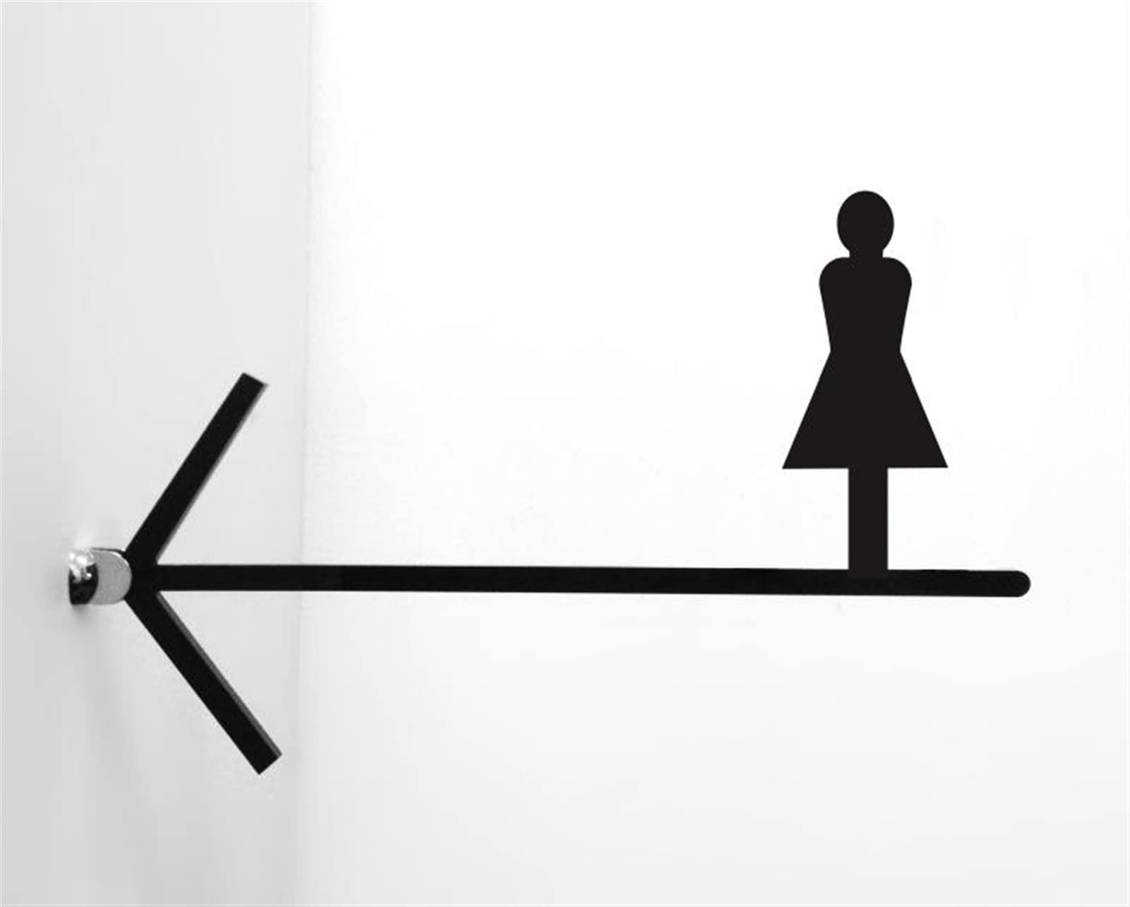 Letrero de baño de Doble Cara para Hombres y Mujeres, Letrero de Flecha para Inodoro, Placa de guía para Inodoro, Tarjeta de guía para Inodoro, Placa acrílic(I