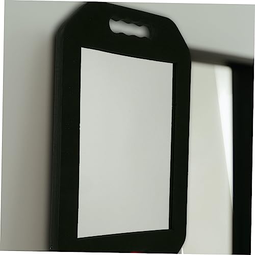 Miroir rectangulaire à main avec surface claire et mousse de protection noire