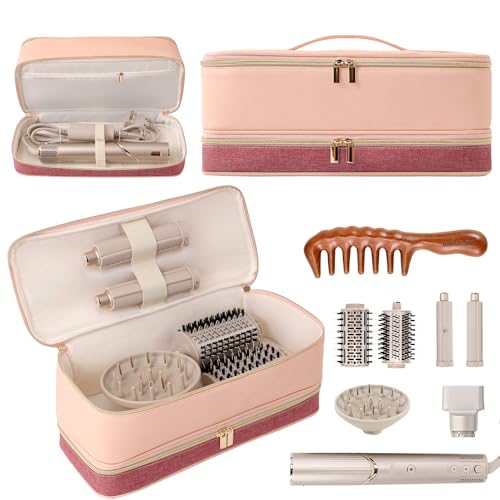 BAGCRAZY Estojo de transporte de viagem para secador de cabelo Dyson Shark Flexstyle Revlon, estojo de viagem portátil Dyson, bolsa de armazenamento de ferramentas de cabelo de tubarão para modelador