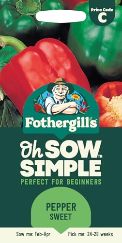 Fothergill's Oh Sow Simple, Pepper Sweet Vegetable Seeds, Sow: Feb–Apr, Red/Yellow/Green Mix