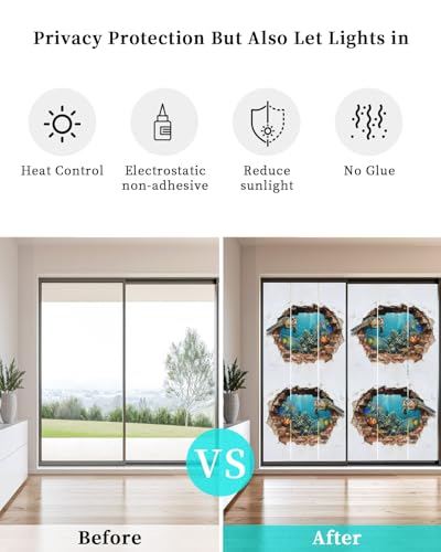 Película de privacidad para ventana efecto vitral 3D 17.7"x39.3" miniatura 4